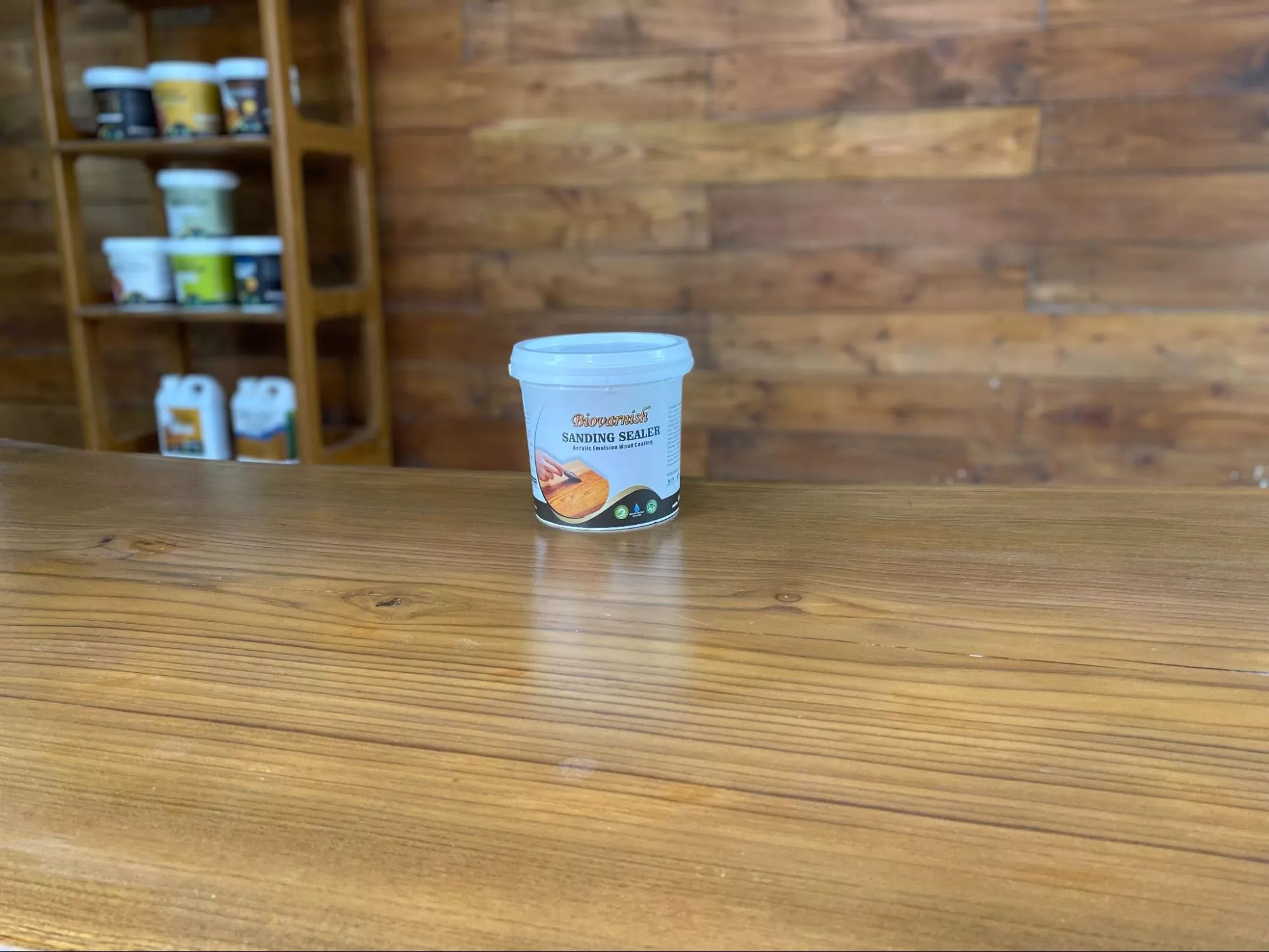 tampilan kayu setelah sanding sealer